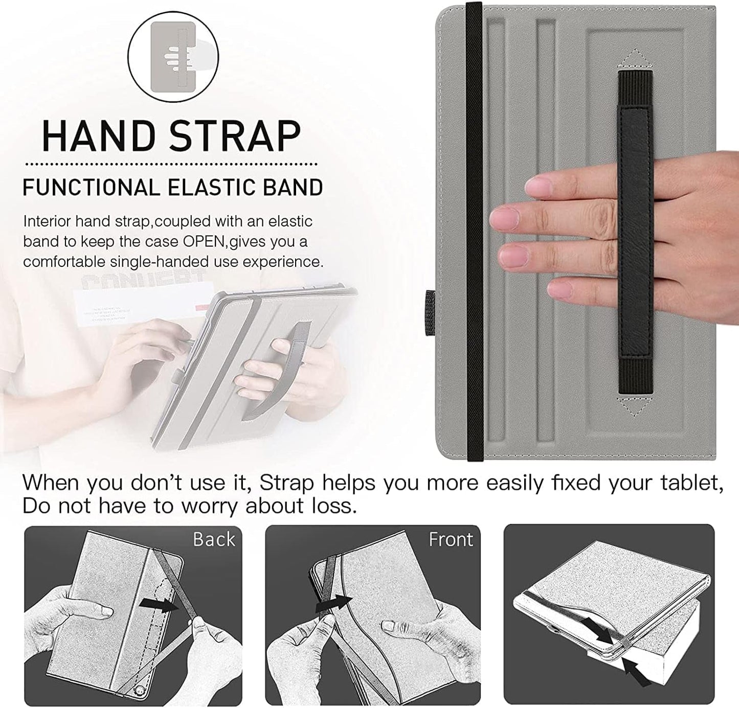 for Galaxy Tab S7 FE 5G/S8 Plus/S7 plus 12.4" Tablet Case, Premium PU Leather Folding Stand Cover with Pen Holder & Multi-Viewing Angles for Samsung Tab S7 FE 2021/S8+ 2022/S7+ 2020, Black